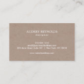 BOHEMIAN LEAF WREATH LOGO Tan Kraft papier effect Visitekaartje (Achterkant)