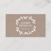BOHEMIAN LEAF WREATH LOGO Tan Kraft papier effect Visitekaartje (Voorkant)