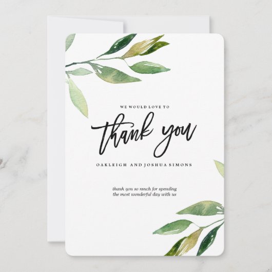 Bohemian Leaves bedankje Bedankkaart (Voorkant)