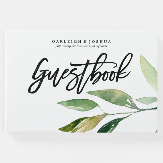 Bohemian Leaves Bruiloft Gastenboek (Voorkant)