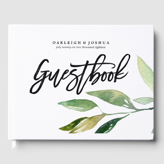 Bohemian Leaves Bruiloft Gastenboek (Voorkant)