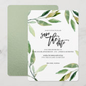 Bohemian Leaves Save the Date (Voorkant / Achterkant)
