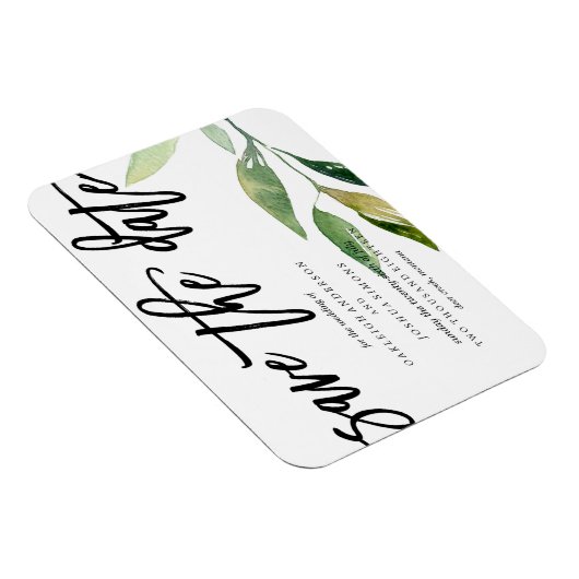 Bohemian Leaves Save the Date Magnet Magneet (Rechterzijde)