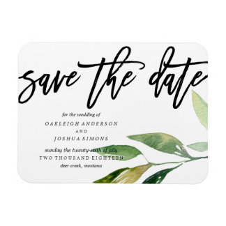 Bohemian Leaves Save the Date Magnet Magneet
