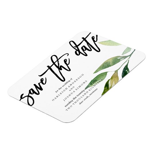 Bohemian Leaves Save the Date Magnet Magneet (Linkerzijde)