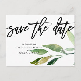 Bohemian Leaves Save the Date Photo Briefkaart