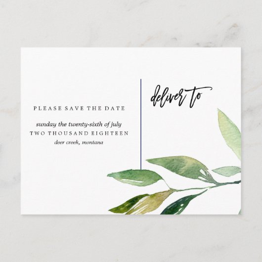 Bohemian Leaves Save the Date Photo Briefkaart (Achterkant)