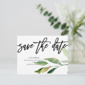 Bohemian Leaves Save the Date Photo Briefkaart (Staand voorkant)