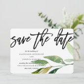 Bohemian Leaves Sla het datumscript op Save The Date (Staand voorkant)