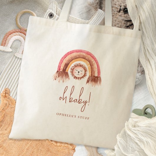 Bohemian Leuke Leeuw Regenboog Naam Oh Baby Tote Bag