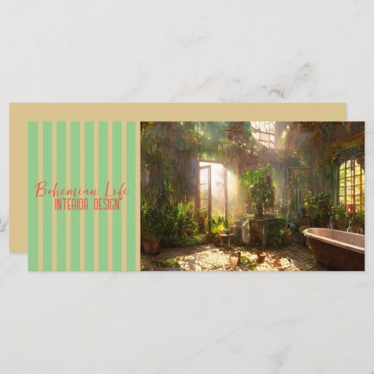 Bohemian Life - Bedrijf, Wenskaart, Uitnodigen (Voorkant / Achterkant)