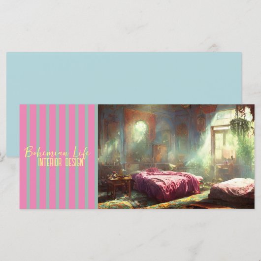 Bohemian Life - Bedrijf, Wenskaart, Uitnodigen (Voorkant / Achterkant)