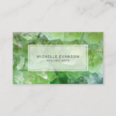 Bohemian Lime Groene Kristal Healing Arts Visitekaartje (Voorkant)