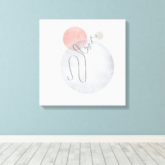 Bohemian Line Art Background Canvas Afdruk (Insitu (Houten vloer))