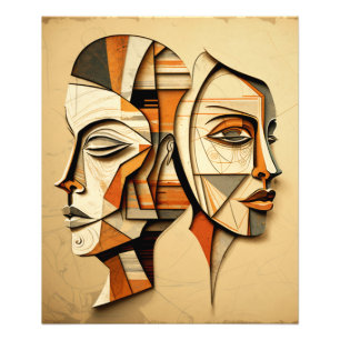 Bohemian Line Art Couple Poster