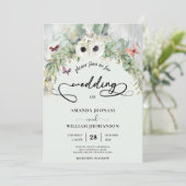 Bohemian Lush Greenery Arch Summer Garden Weddensc Kaart (Staand voorkant)