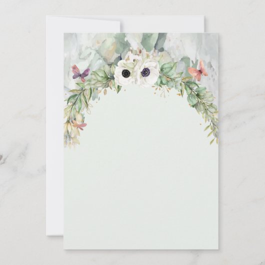 Bohemian Lush Greenery Arch Summer Garden Weddensc Kaart (Achterkant)