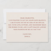 Bohemian Maid of Honor proposal Kaart Boho Flowers (Achterkant)