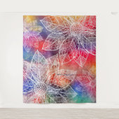 Bohemian Mandala Flowers Waterverf Wandkleed (Voorkant)