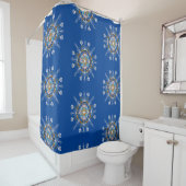 Bohemian Mandala Hand Drawn Colorful Douchegordijn (In situ)