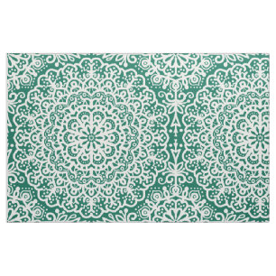Bohemian Mandala Lace Emerald Green Jewel Tone Stof
