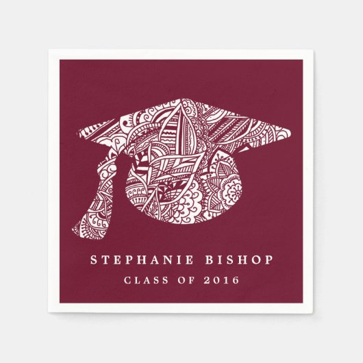 Bohemian Mandala Pattern Afstuderen Pet Servet (Voorkant)