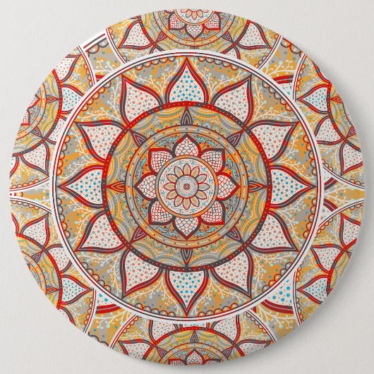 Bohemian Mandala Ronde Button 6,0 Cm (Voorkant)