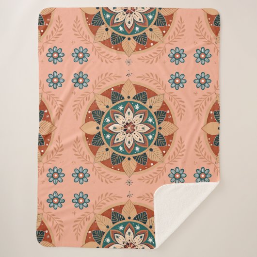 Bohemian Mandala Sherpa Deken (Voorkant)