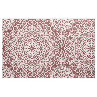 Bohemian Mandala White Lace op Bourgondische juwee Stof