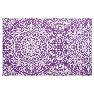 Bohemian Mandala White Lace op Paarse Jewel Tone Stof