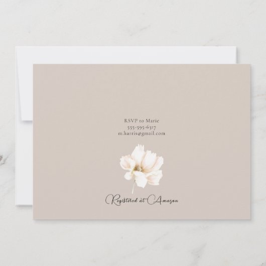 Bohemian Maroon and Pink Floral Baby shower Invit Kaart (Achterkant)