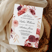Bohemian Marsala English Rose Wedding Kaart