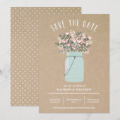 Bohemian Mason Jar | De bekendmaking van de datum Save The Date (Voorkant / Achterkant)