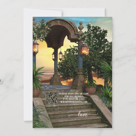 Bohemian Medieval Photo Weddenschap Kaart (Achterkant)