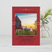 Bohemian Medieval Photo Wedding Invitation Kaart (Staand voorkant)