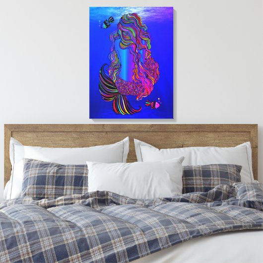 Bohemian Mermaid Canvas Wall Art (Insitu (Slaapkamer))