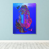Bohemian Mermaid Canvas Wall Art Afdruk (Insitu (Houten vloer))