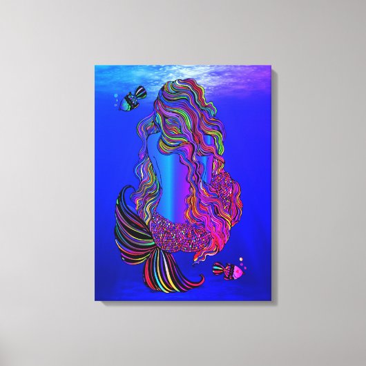 Bohemian Mermaid Canvas Wall Art Afdruk (Voorkant)