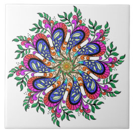 Bohemian Mod Floral Mandala Tegeltje