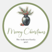 Bohemian Modern Christmas Bouquet Holiday Sticker (Voorkant)