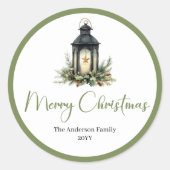 Bohemian Modern Christmas Lantern Gift Sticker (Voorkant)