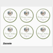 Bohemian Modern Christmas Scene Neutral Holiday  Ronde Sticker (Vel)