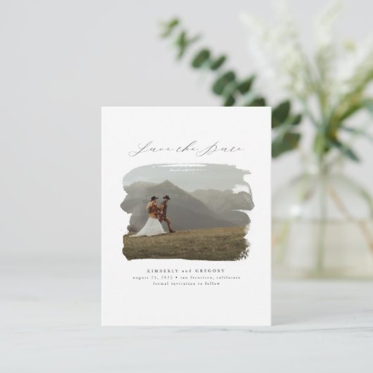 Bohemian Modern Minimalist Save the Date Photo (Staand voorkant)