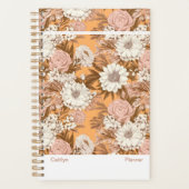 Bohemian Modern Orange and Peach Floral Planner (Voorkant)
