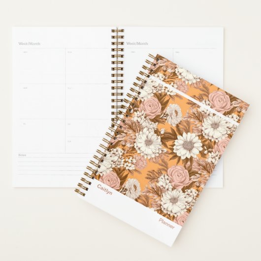 Bohemian Modern Orange and Peach Floral Planner (Display)