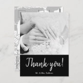 Bohemian Modern Photograph Zwart Dank u Briefkaart (Voorkant / Achterkant)