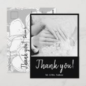 Bohemian Modern Photograph Zwart Lijst Dank u Briefkaart (Voorkant / Achterkant)