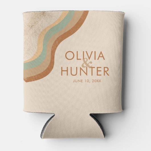 Bohemian Modern Terracotta Wedding Blikjeskoeler (Voorkant)