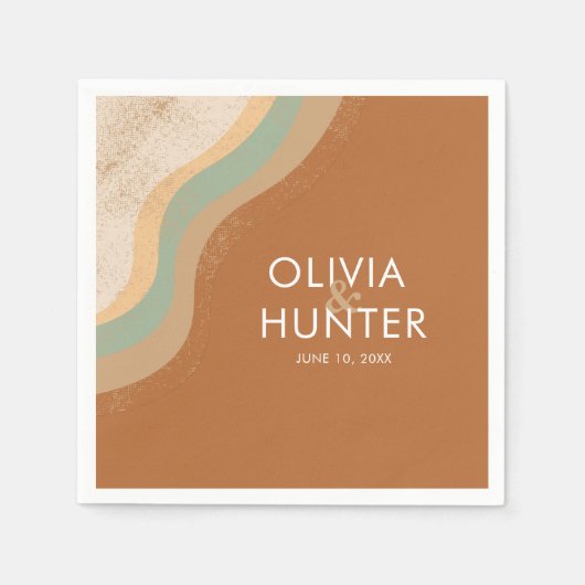 Bohemian Modern Terracotta Wedding Servet (Voorkant)