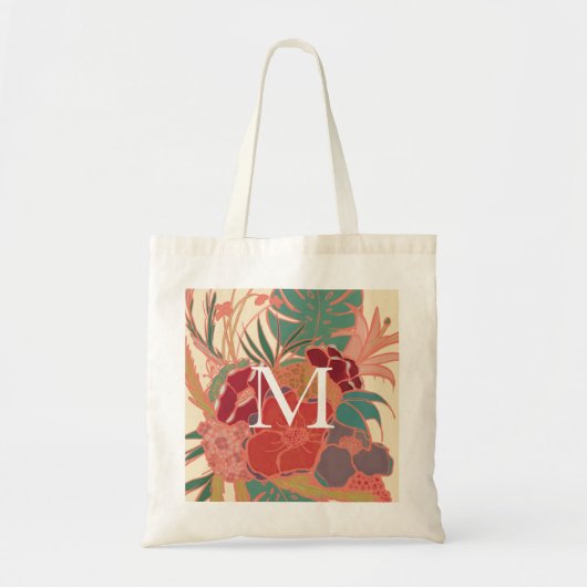 Bohemian Monogram Floral  Budget Tas (Voorkant)